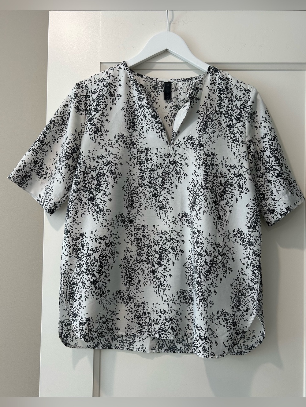 Misoka Black/White Print Short Sleeve Top Size M